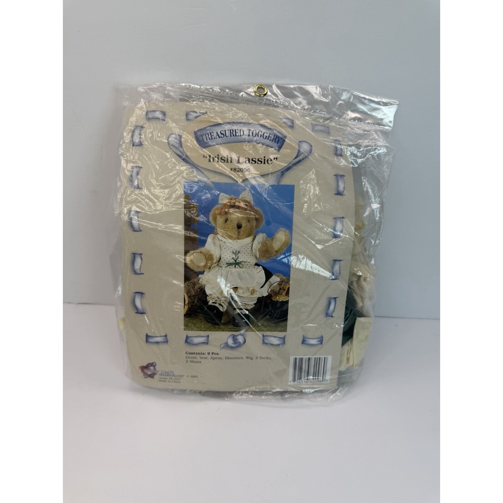 1993 Tender Hearts Treasured Toggery Irish Lassie Teddy Bear Outfit St Patrick's